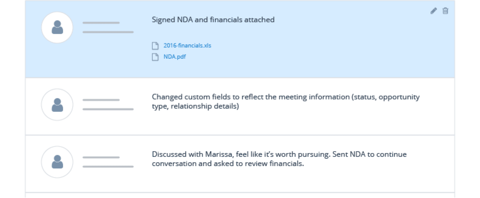 Securely store your notes and files—from pitch decks to contracts